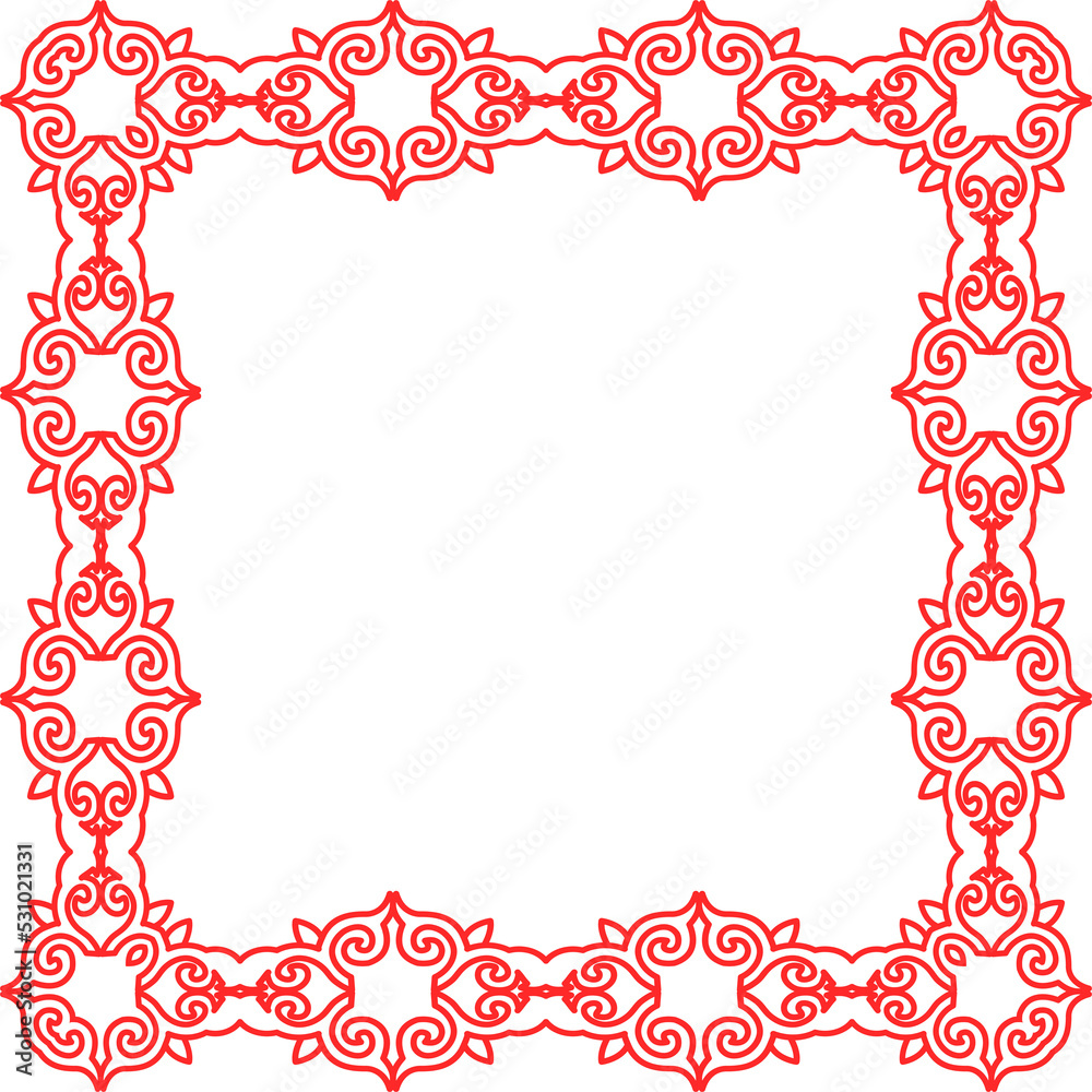 Traditional Chinese tracery red retro pattern decoration square frame Traditional Chinese tracery red retro pattern decoration square frame