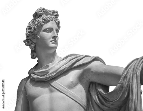 Canvastavla God Apollo bust sculpture