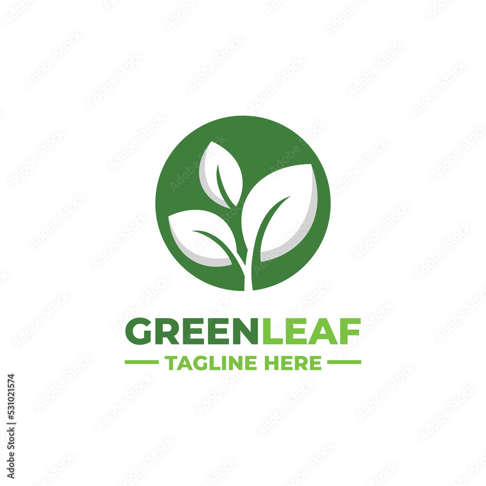 Leaf simple flat logo vector