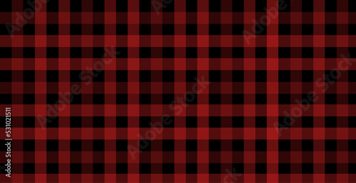 Black and red plaid flannel vintage texture background vector illustration.