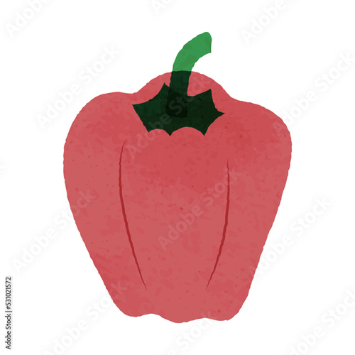 アナログ風の赤パプリカのイラスト