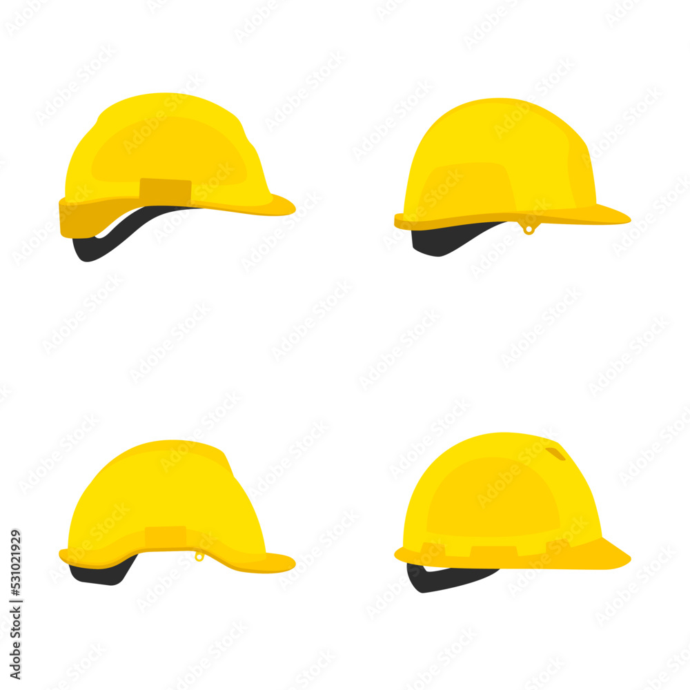 Set of Safety helmet isolated on white background