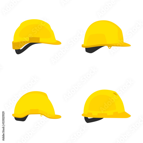 Set of Safety helmet isolated on white background