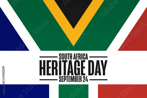 South Africa Heritage Day. September 24. Holiday concept. Template for background, banner, card, poster with text inscription. Vector EPS10 illustration.