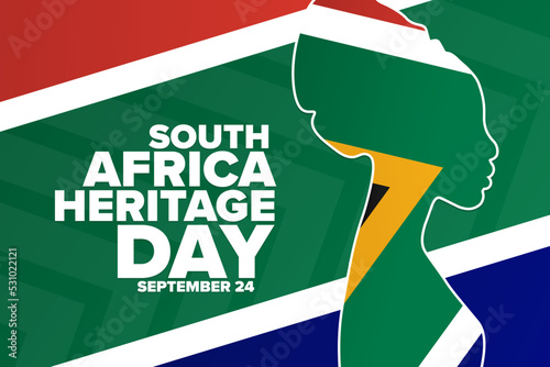 South Africa Heritage Day. September 24. Holiday concept. Template for background, banner, card, poster with text inscription. Vector EPS10 illustration.