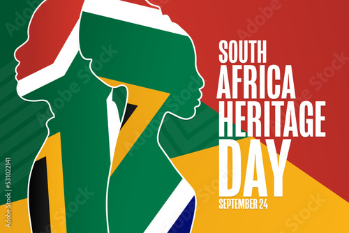 South Africa Heritage Day. September 24. Holiday concept. Template for background, banner, card, poster with text inscription. Vector EPS10 illustration.