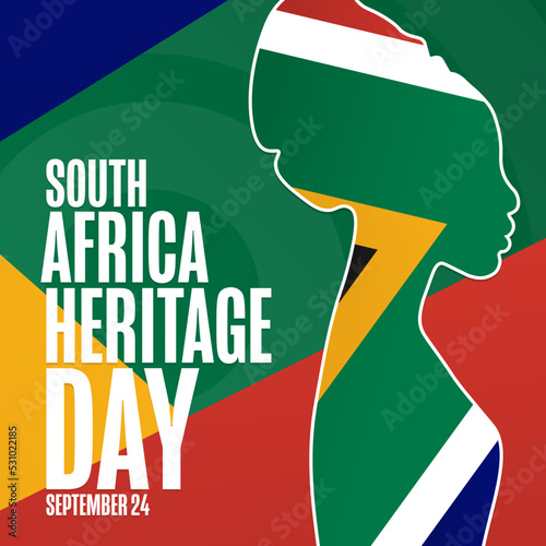 South Africa Heritage Day. September 24. Holiday concept. Template for background, banner, card, poster with text inscription. Vector EPS10 illustration. photo