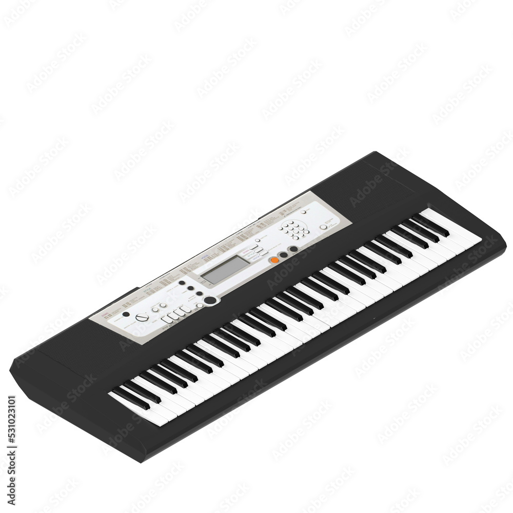 3D rendering illustration of an electronic piano keyboard 3D rendering illustration of an electronic piano keyboard