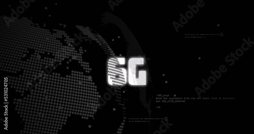 Image of 6g and data processing over globe