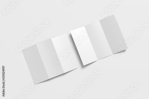 Inside and outside view of blank us letter size mockup