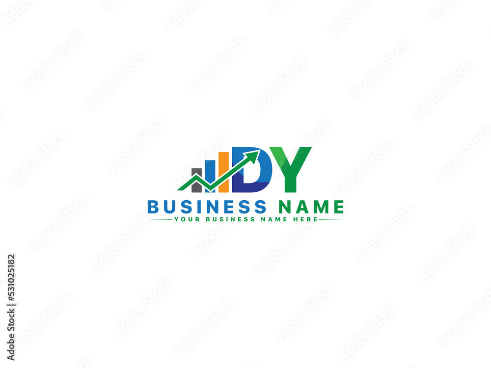 Premium DY Logo Icon, Colorful Dy d&y Financial Logo Letter Design For