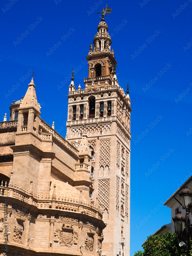 Panoramic view of the Giralda in Seville