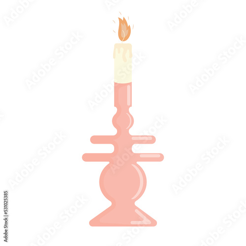 handmade paraffin scented candle in a long candle holder for aromatherapy