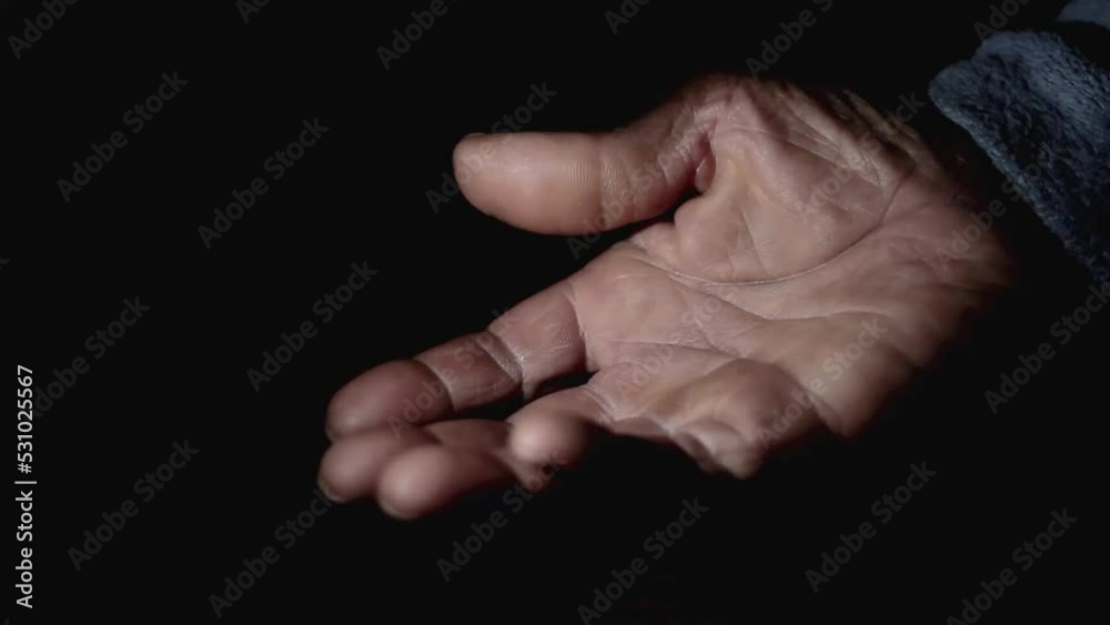 man praying to god with hands together Caribbean man praying with black background stock footage man praying to god with hands together Caribbean man praying with black background stock footage