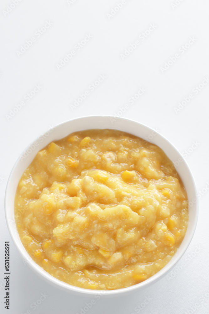 Summer food ingredient, cream corn for Chinese soup cooking Summer food ingredient, cream corn for Chinese soup cooking