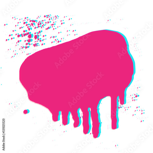 Splash paint street art graffiti pink. Spot image, pink and blue color. Spray can. Pink fluo stickers white background cutout high definition city atmosphere street art spray paint effect photo
