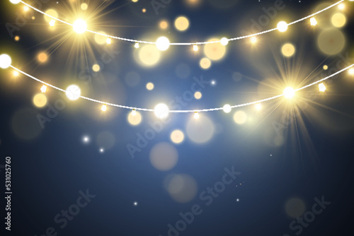 Obraz na plátně Christmas bright, beautiful lights, design elements