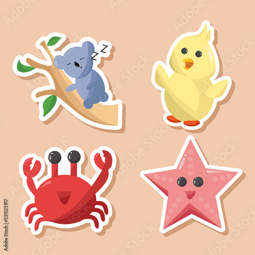 Cute Animal Sticker Set Collection