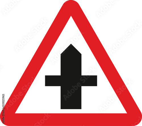 Crossroads, The Highway Code Traffic Sign, Signs giving orders, Signs with red circles are mostly prohibitive. Plates below signs qualify their message.