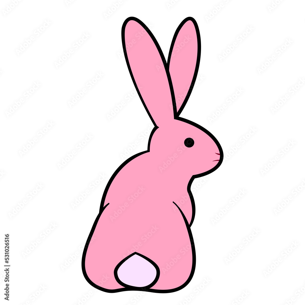 Obraz premium Cute bunny illustration, adorable animal decoration