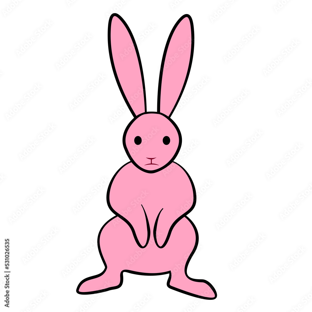 Obraz premium Cute bunny illustration, adorable animal decoration