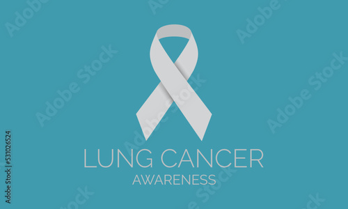 Lung Cancer Awareness White lung cancer awareness ribbon November lung cancer awareness month.