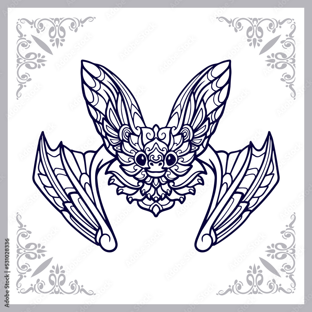 Bat mandala arts isolated on white background Bat mandala arts isolated on white background