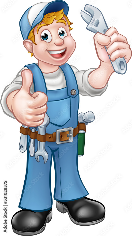 Cartoon Character Mechanic or Plumber Cartoon Character Mechanic or Plumber