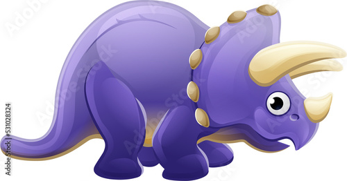 Cute Triceratops Cartoon Di...