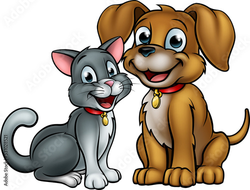 Cat and Dog Pets  Cartoon C...