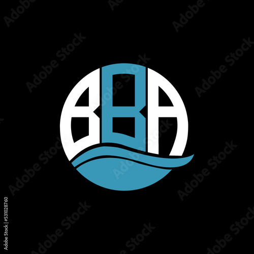 BBA logo monogram isolated on circle element design template, BBA letter logo design on black background. BBA creative initials letter logo concept. BBA letter design.
