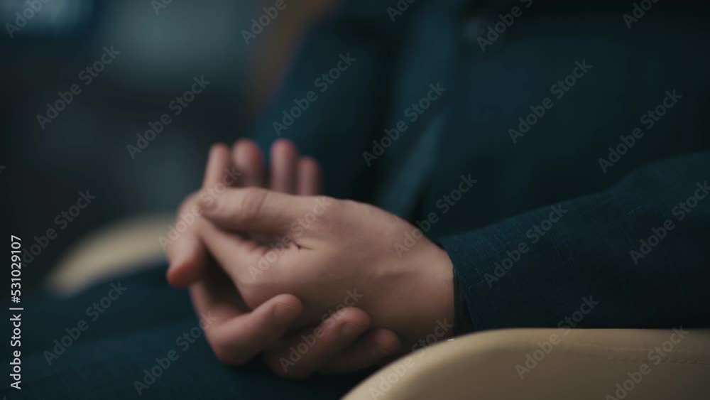 Man's hands with watches in a dark business suit. Hands are moving during an interview. Close-up of hands Man's hands with watches in a dark business suit. Hands are moving during an interview. Close-up of hands