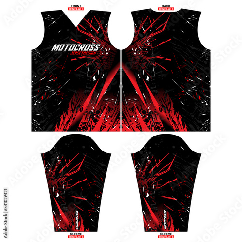 Print-ready sublimation motocross long sleeve jersey design