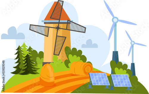 Renewable And Nonrenewable Resources Flat Poster
