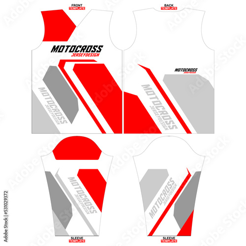 Print-ready sublimation motocross long sleeve jersey design