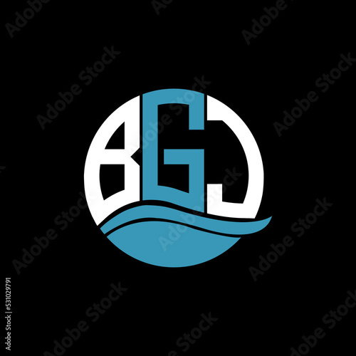 BGJ logo monogram isolated on circle element design template, BGJ letter logo design on black background. BGJ creative initials letter logo concept. BGJ letter design.
 photo