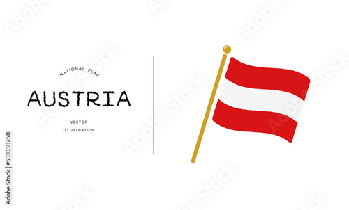 オーストリアの国旗アイコン ベクターイラスト
