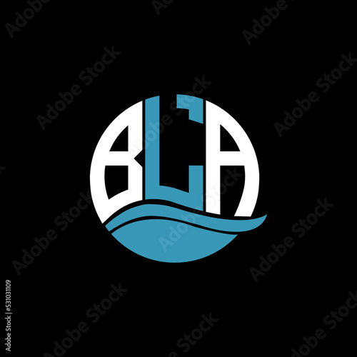 BLA logo monogram isolated on circle element design template, BLA letter logo design on black background. BLA creative initials letter logo concept. BLA letter design.

