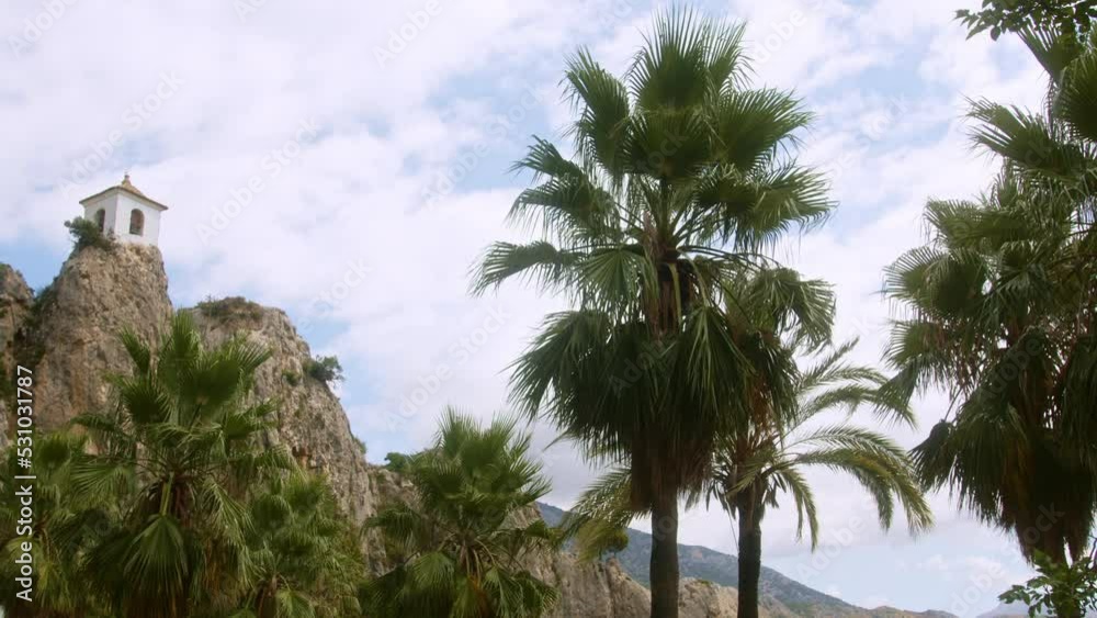Mountain Spain palm trees horizon view tower Mountain Spain palm trees horizon view tower