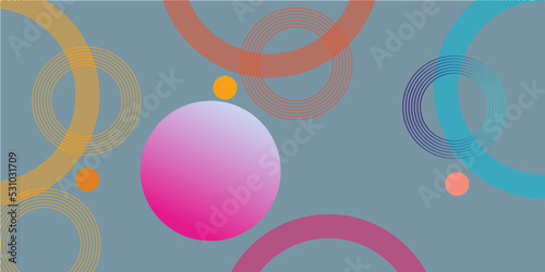 Abstract modern colorful geometric circle ring background. You can use template, banner, gift card, Poster, brochure, book cover, social media posted, booklet design.