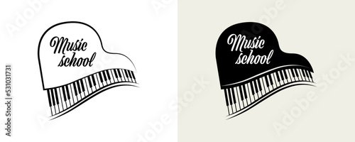 Elegant music school symbol