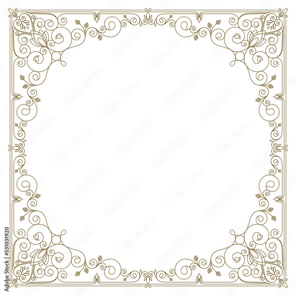 Vector retro classic line border square filigree. Isolated on white background. Vector retro classic line border square filigree. Isolated on white background.