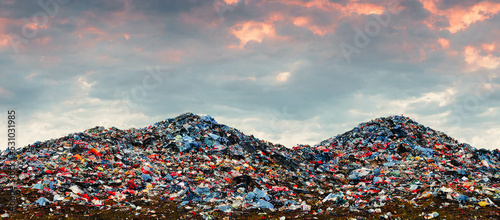 A landfill site, garbage dump, dumping ground, 3d render