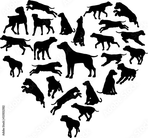 Labrador Retriever Dog Heart Silhouette Concept