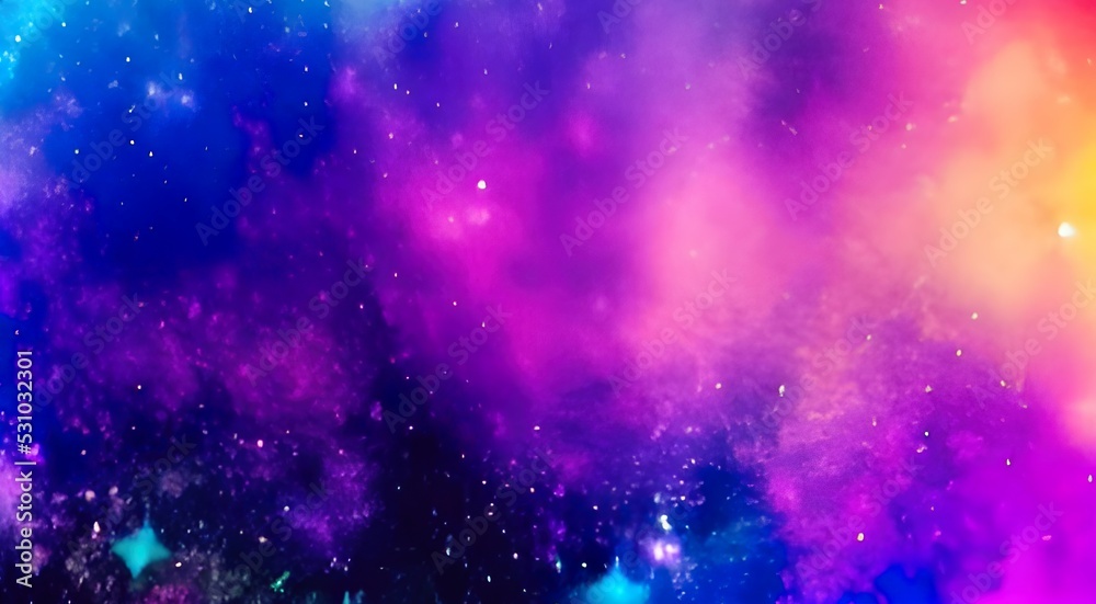 Beautiful colored space with stars. High quality photo illustration.