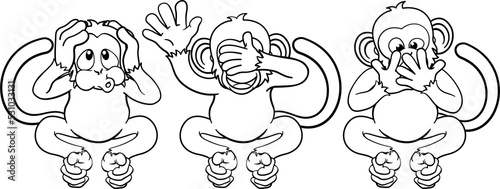 Photography Monkeys See Hear Speak No Evil Cartoon Characters