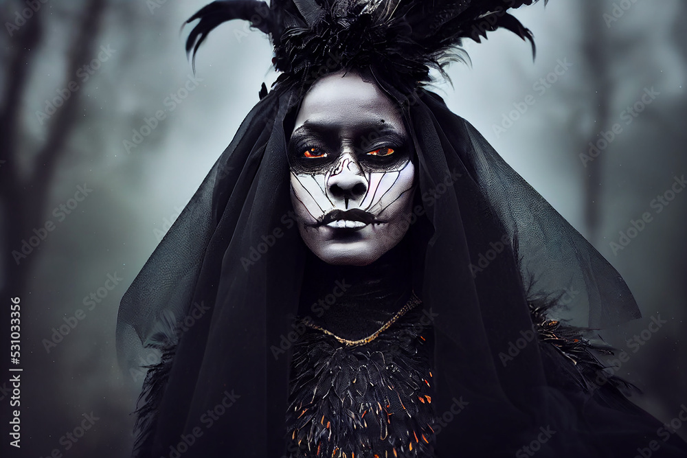 close-up portrait of a witch - dark coven crones - 12 of 13 - digital illustration, created with generative ai close-up portrait of a witch - dark coven crones - 12 of 13 - digital illustration, created with generative ai
