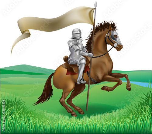 Knight and Horse with banner