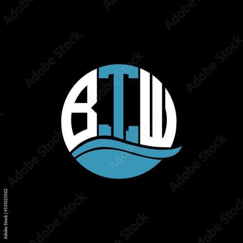 BTW logo monogram isolated on circle element design template, BTW letter logo design on black background. BTW creative initials letter logo concept. BTW letter design.
