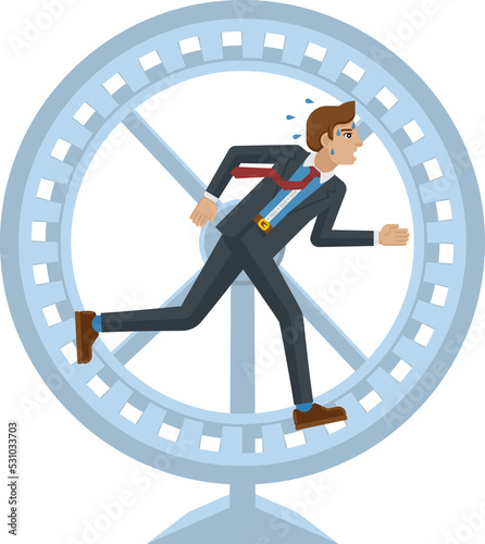 Business Man Hamster Wheel ...